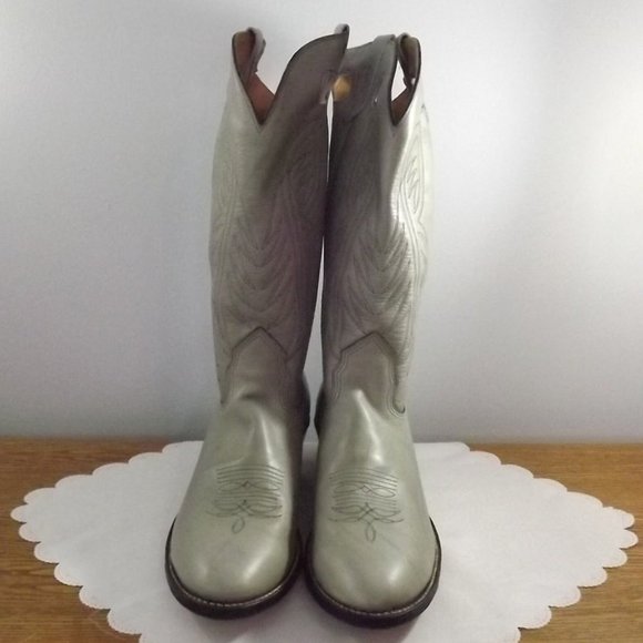 Alberta Boots Other - NOS Gray Leather Cowboy Boots, Size 14B